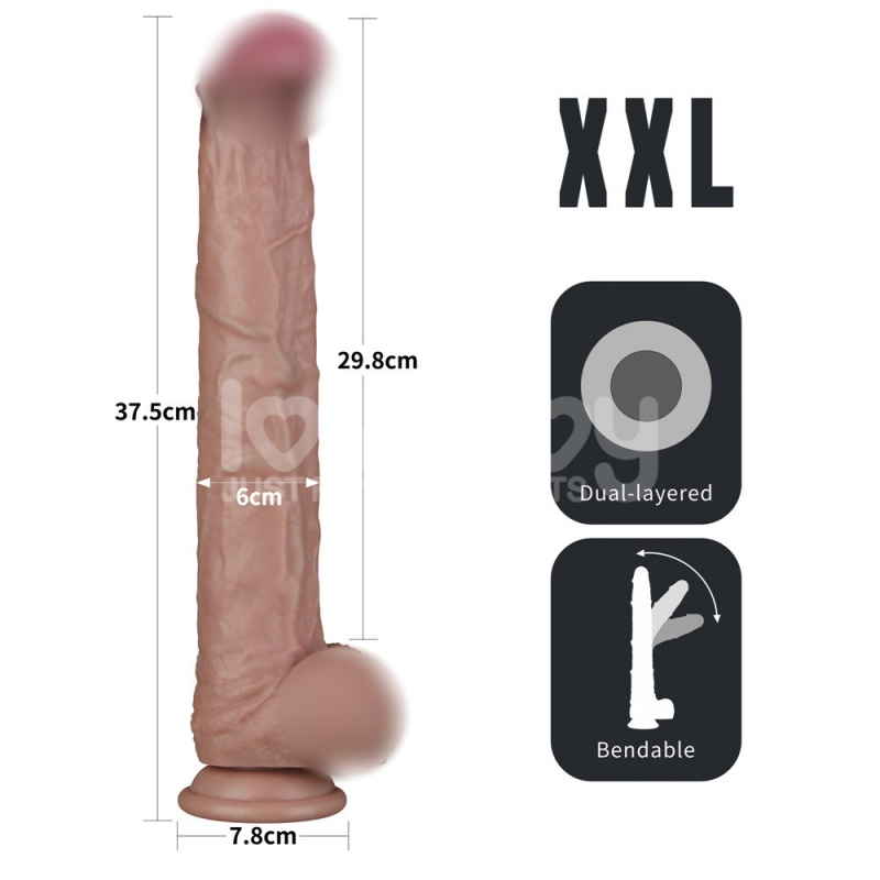 Супер реалистичный фаллоимитатор с хребтом для фистинга "Nature Cock 14,5" на присоске 